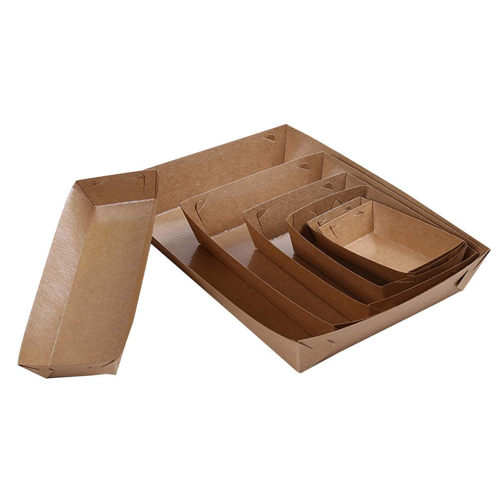 Kraft Paper Box - 30 stuks lekbestendige wegwerpverpakkingsdoosjes in bootvorm