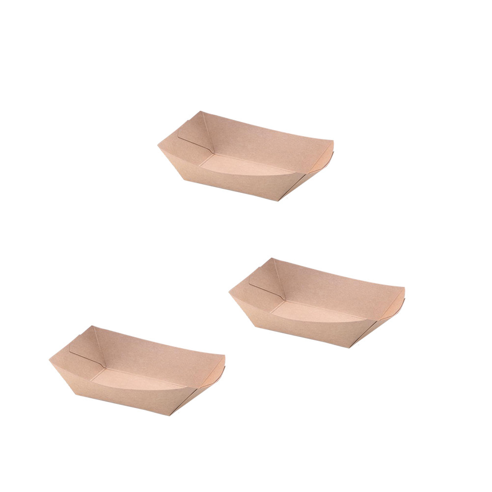 Kraft Paper Box - 50 stuks milieuvriendelijke kraftpapier snackbakjes, waterdicht,